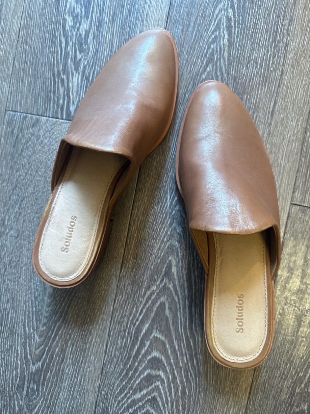 Soludos Venetian Mule Tan Leather Slip-On Mule Loafers